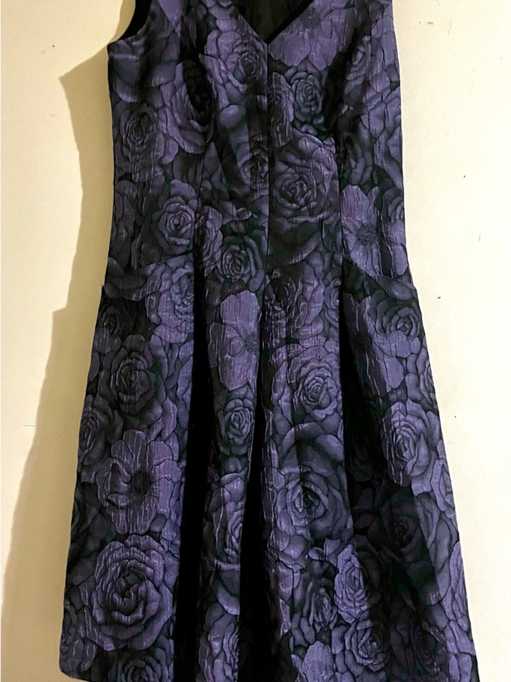 Lauren Ralph Lauren Purple and Black Floral Prom Dress